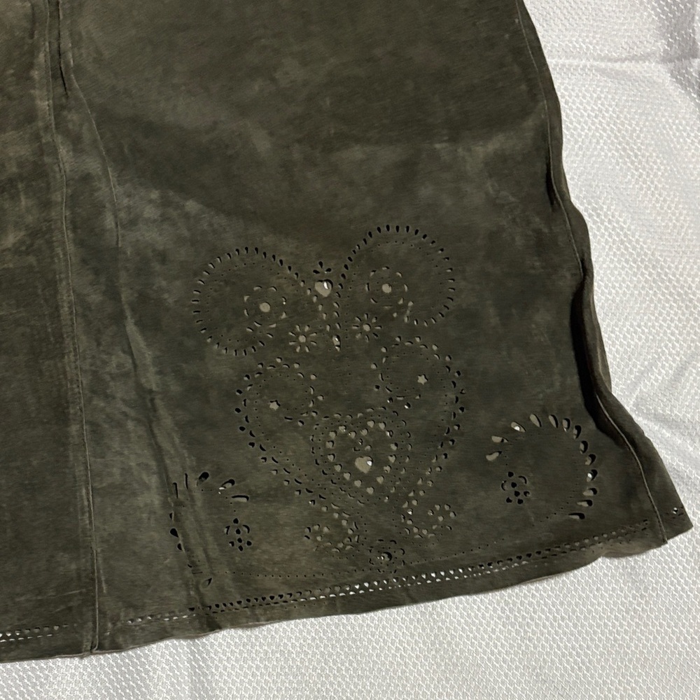 Siena Studio leather Dark Olive A-Line Skirt - Picture 9 of 15